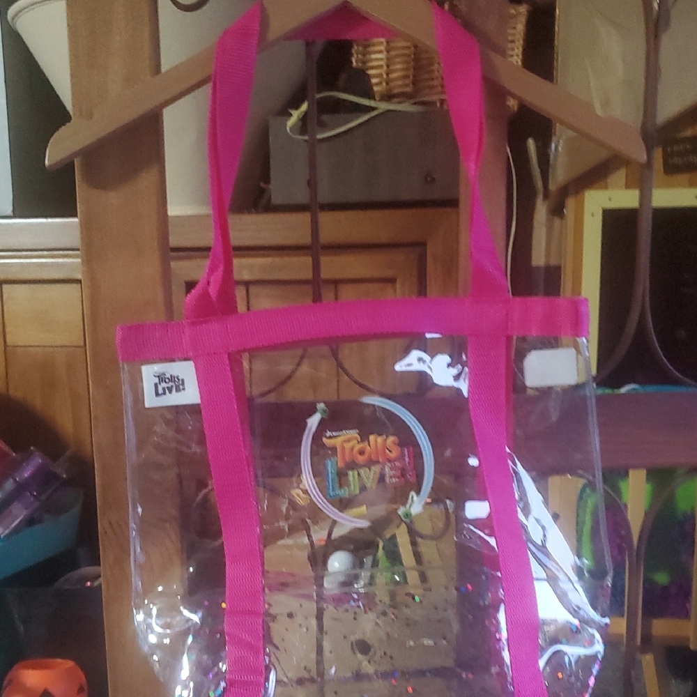Trolls Clear Bag with Pink Straps